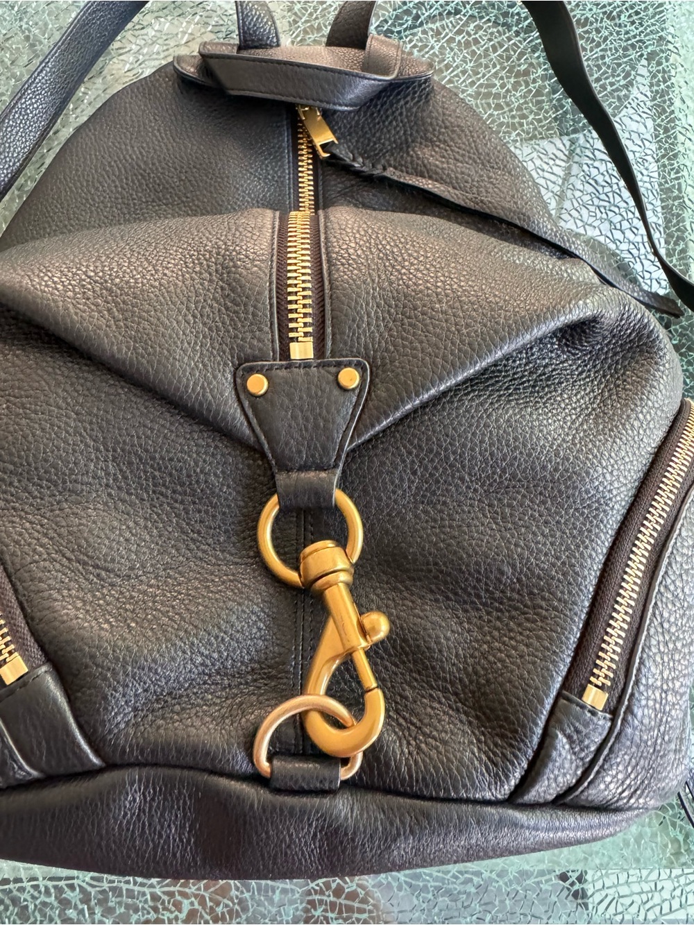 Rebecca Minkoff Black Leather women’s Backpack with Gold Hardware - Picture 6 of 10